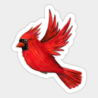 Flying northern cardinal Sticker